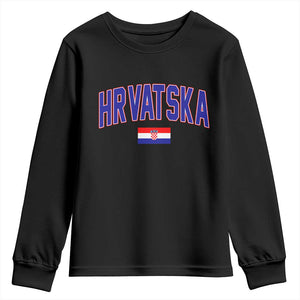 Hrvatska Flag Youth Sweatshirt Croatia Vintage Zagreb Croatian Jersey Retro