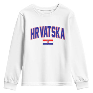 Hrvatska Flag Youth Sweatshirt Croatia Vintage Zagreb Croatian Jersey Retro