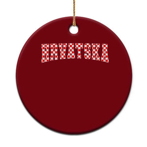 Vintage Hrvatska Ceramic Ornament Retro Varsity Croatia Zagreb Croatian Flag
