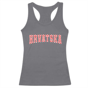 Vintage Hrvatska Racerback Tank Top Retro Varsity Croatia Zagreb Croatian Flag