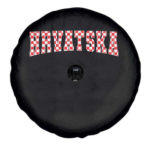 Vintage Hrvatska Spare Tire Cover Retro Varsity Croatia Zagreb Croatian Flag