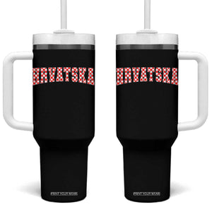 Vintage Hrvatska Tumbler With Handle Retro Varsity Croatia Zagreb Croatian Flag