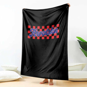 Hrvatska Throw Blanket Checkered Retro Croatia Zagreb Croatian