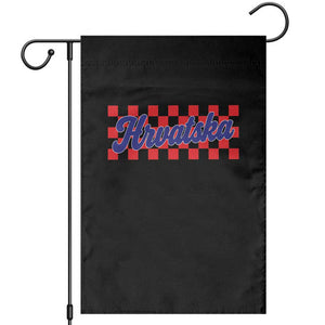 Hrvatska Garden Flag Checkered Retro Croatia Zagreb Croatian
