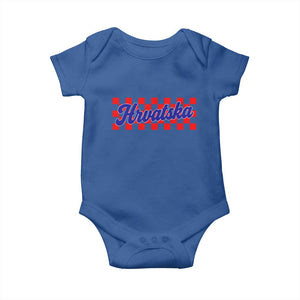 Hrvatska Baby Onesie Checkered Retro Croatia Zagreb Croatian