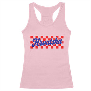 Hrvatska Racerback Tank Top Checkered Retro Croatia Zagreb Croatian