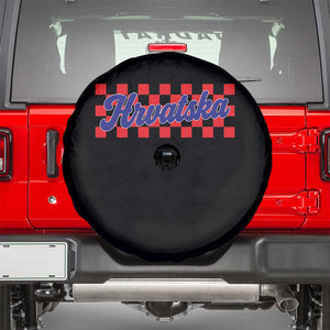 Hrvatska Spare Tire Cover Checkered Retro Croatia Zagreb Croatian