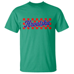 Hrvatska T Shirt Checkered Retro Croatia Zagreb Croatian