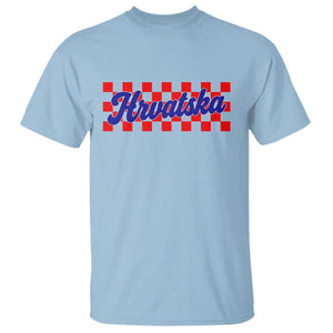 Hrvatska T Shirt Checkered Retro Croatia Zagreb Croatian
