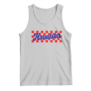 Hrvatska Tank Top Checkered Retro Croatia Zagreb Croatian