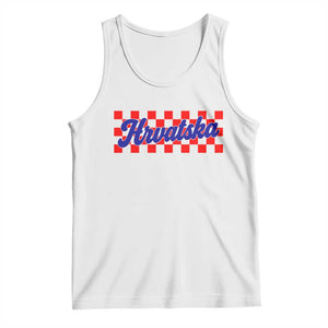 Hrvatska Tank Top Checkered Retro Croatia Zagreb Croatian