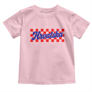 Hrvatska Toddler T Shirt Checkered Retro Croatia Zagreb Croatian