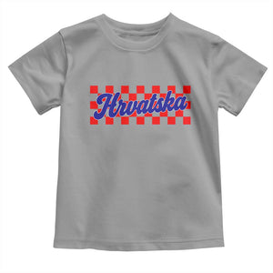 Hrvatska Toddler T Shirt Checkered Retro Croatia Zagreb Croatian