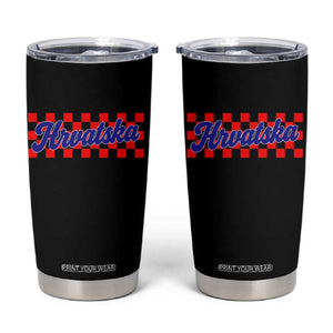 Hrvatska Tumbler Cup Checkered Retro Croatia Zagreb Croatian