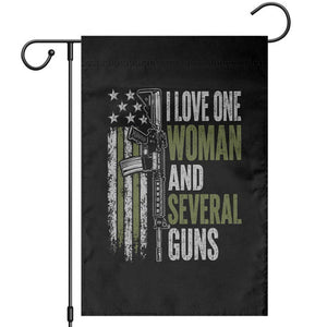 I Love One Woman And Several Guns Garden Flag Vintage American Flag Funny Husband Gun Lover