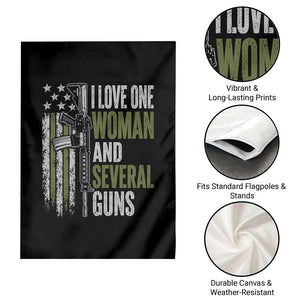 I Love One Woman And Several Guns Garden Flag Vintage American Flag Funny Husband Gun Lover