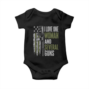 I Love One Woman And Several Guns Baby Onesie Vintage American Flag Funny Husband Gun Lover