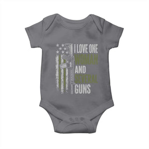 I Love One Woman And Several Guns Baby Onesie Vintage American Flag Funny Husband Gun Lover