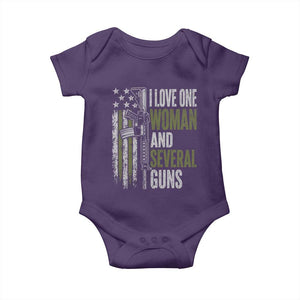 I Love One Woman And Several Guns Baby Onesie Vintage American Flag Funny Husband Gun Lover