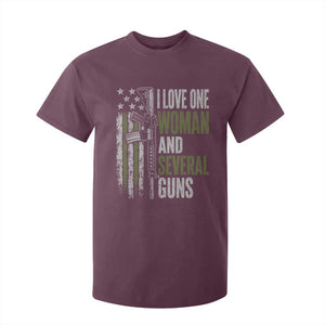 I Love One Woman And Several Guns T Shirt For Kid Vintage American Flag Funny Husband Gun Lover