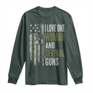I Love One Woman And Several Guns Long Sleeve Shirt Vintage American Flag Funny Husband Gun Lover