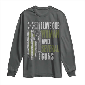 I Love One Woman And Several Guns Long Sleeve Shirt Vintage American Flag Funny Husband Gun Lover