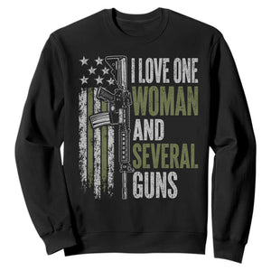 I Love One Woman And Several Guns Sweatshirt Vintage American Flag Funny Husband Gun Lover
