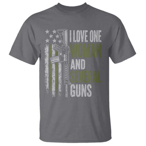 I Love One Woman And Several Guns T Shirt Vintage American Flag Funny Husband Gun Lover