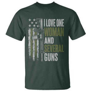 I Love One Woman And Several Guns T Shirt Vintage American Flag Funny Husband Gun Lover