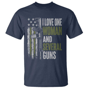 I Love One Woman And Several Guns T Shirt Vintage American Flag Funny Husband Gun Lover