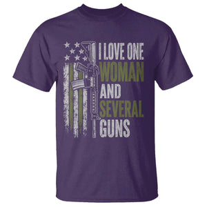 I Love One Woman And Several Guns T Shirt Vintage American Flag Funny Husband Gun Lover