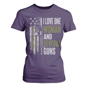 I Love One Woman And Several Guns T Shirt For Women Vintage American Flag Funny Husband Gun Lover