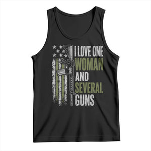 I Love One Woman And Several Guns Tank Top Vintage American Flag Funny Husband Gun Lover