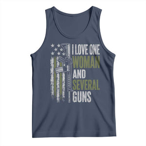 I Love One Woman And Several Guns Tank Top Vintage American Flag Funny Husband Gun Lover