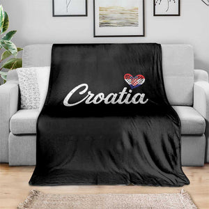 Croatia Throw Blanket Hrvatska Simple Love Croatian Flag Heart