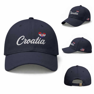 Croatia Baseball Cap Hrvatska Simple Love Croatian Flag Heart