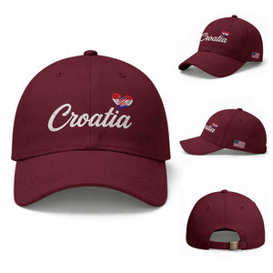 Croatia Baseball Cap Hrvatska Simple Love Croatian Flag Heart