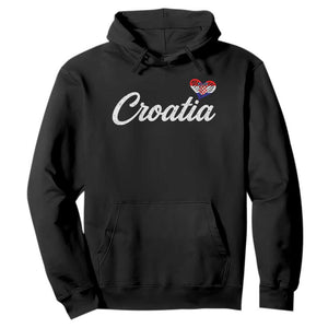Croatia Hoodie Hrvatska Simple Love Croatian Flag Heart