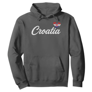 Croatia Hoodie Hrvatska Simple Love Croatian Flag Heart