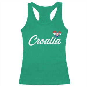 Croatia Racerback Tank Top Hrvatska Simple Love Croatian Flag Heart