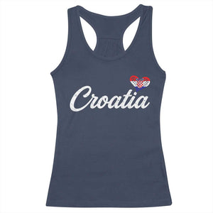 Croatia Racerback Tank Top Hrvatska Simple Love Croatian Flag Heart