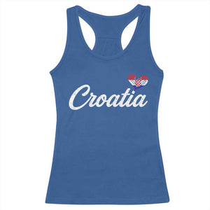 Croatia Racerback Tank Top Hrvatska Simple Love Croatian Flag Heart