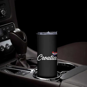 Croatia Skinny Tumbler Hrvatska Simple Love Croatian Flag Heart