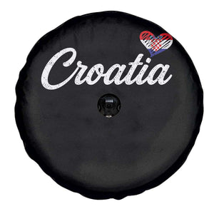 Croatia Spare Tire Cover Hrvatska Simple Love Croatian Flag Heart