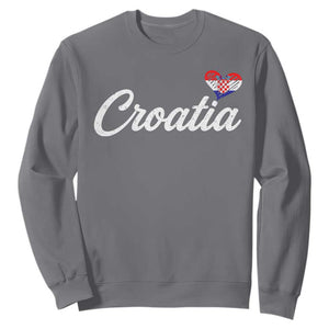 Croatia Sweatshirt Hrvatska Simple Love Croatian Flag Heart