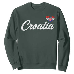 Croatia Sweatshirt Hrvatska Simple Love Croatian Flag Heart