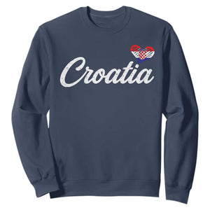 Croatia Sweatshirt Hrvatska Simple Love Croatian Flag Heart