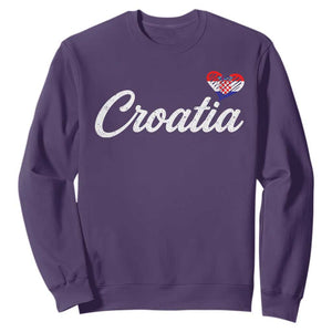 Croatia Sweatshirt Hrvatska Simple Love Croatian Flag Heart