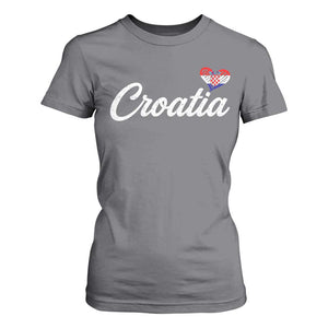 Croatia T Shirt For Women Hrvatska Simple Love Croatian Flag Heart