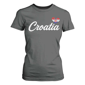 Croatia T Shirt For Women Hrvatska Simple Love Croatian Flag Heart